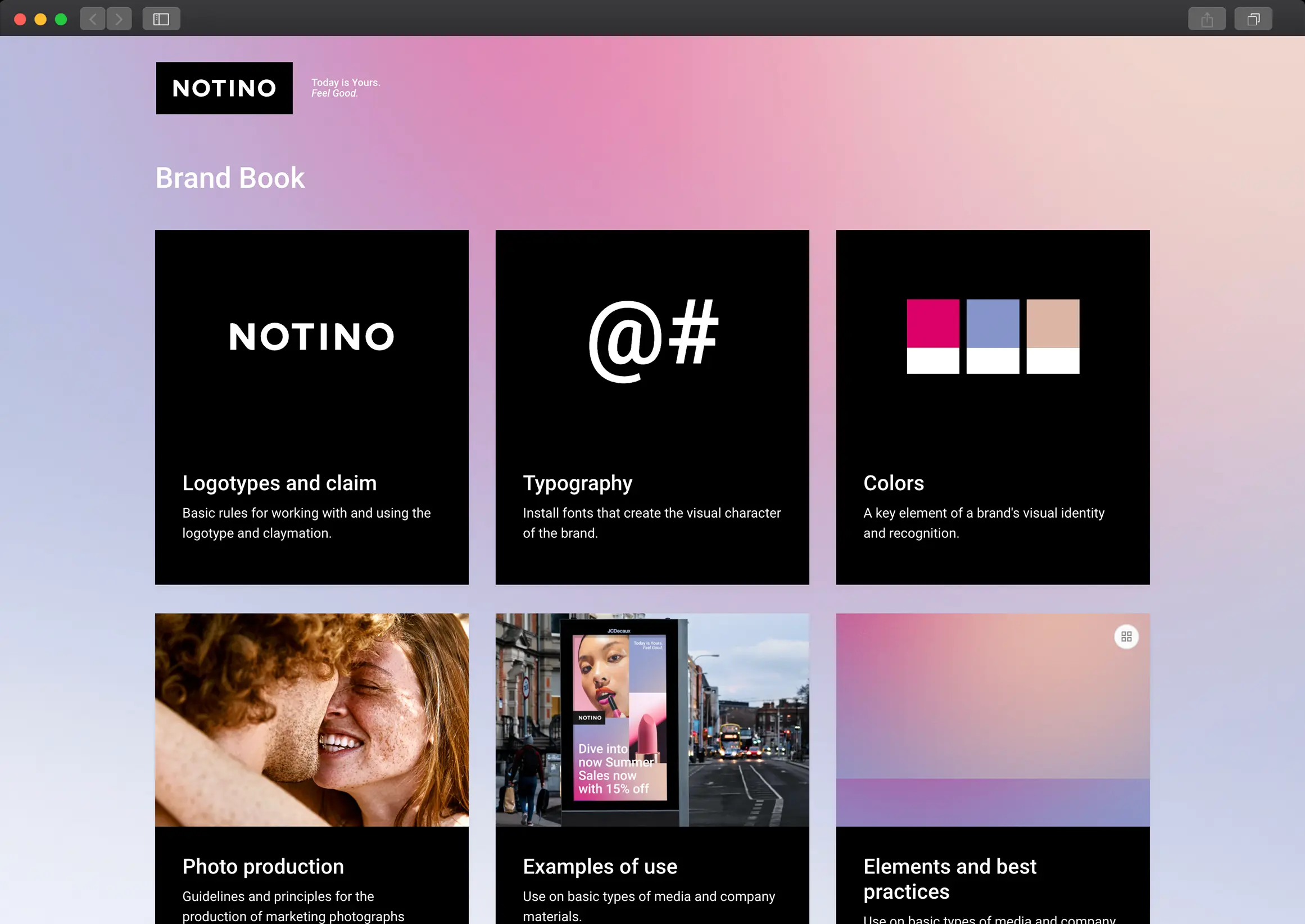 Visualbook – brand manuál Notino